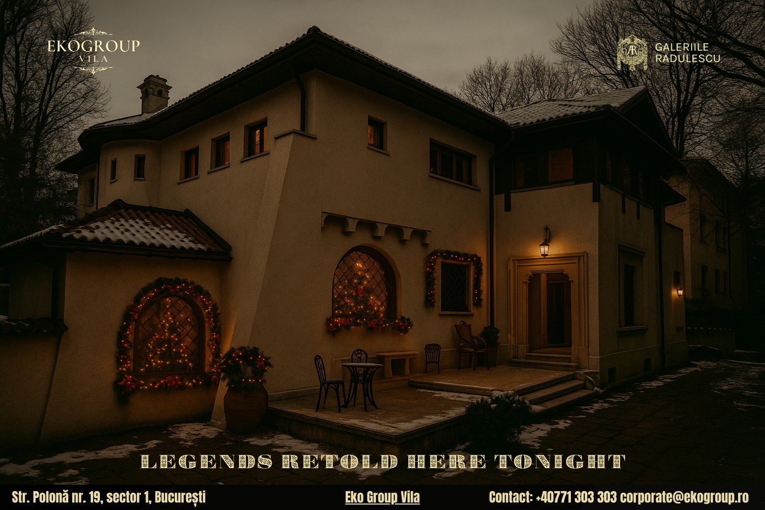 Legende de Crăciun reinterpretate în atmosfera exclusivistă a unei vile istorice: Crăciunul anilor ’30 la Eko Group Vila